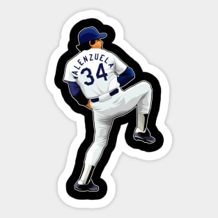 Fernando Valenzuela #34 Pitches Sticker